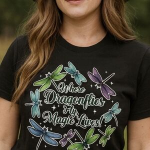Dragonfly Magic Tee • Nature Graphic Shirt • Whimsical Fantasy Glow Top